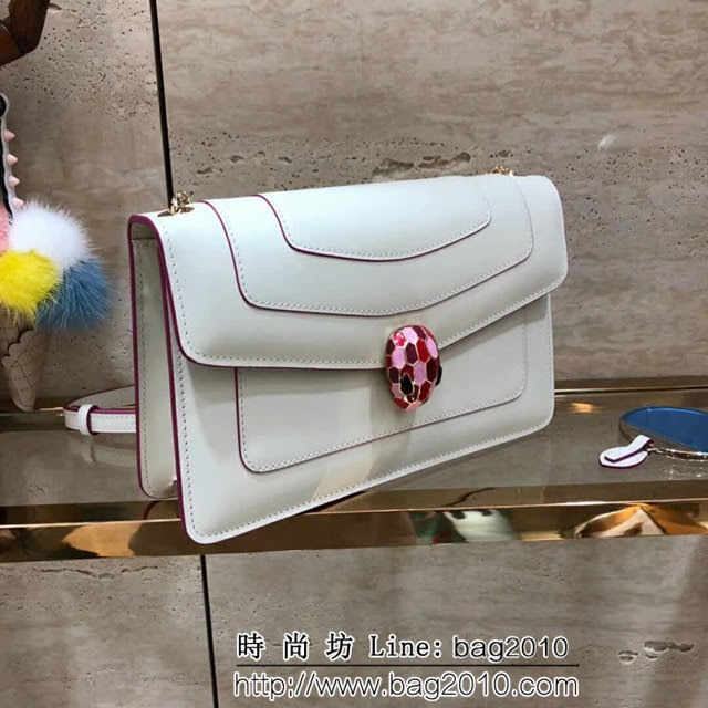 BVLGARI寶格麗 原單品質 最新款蛇頭扣環 奶白色 時尚手提肩背包 39174 FYD1299